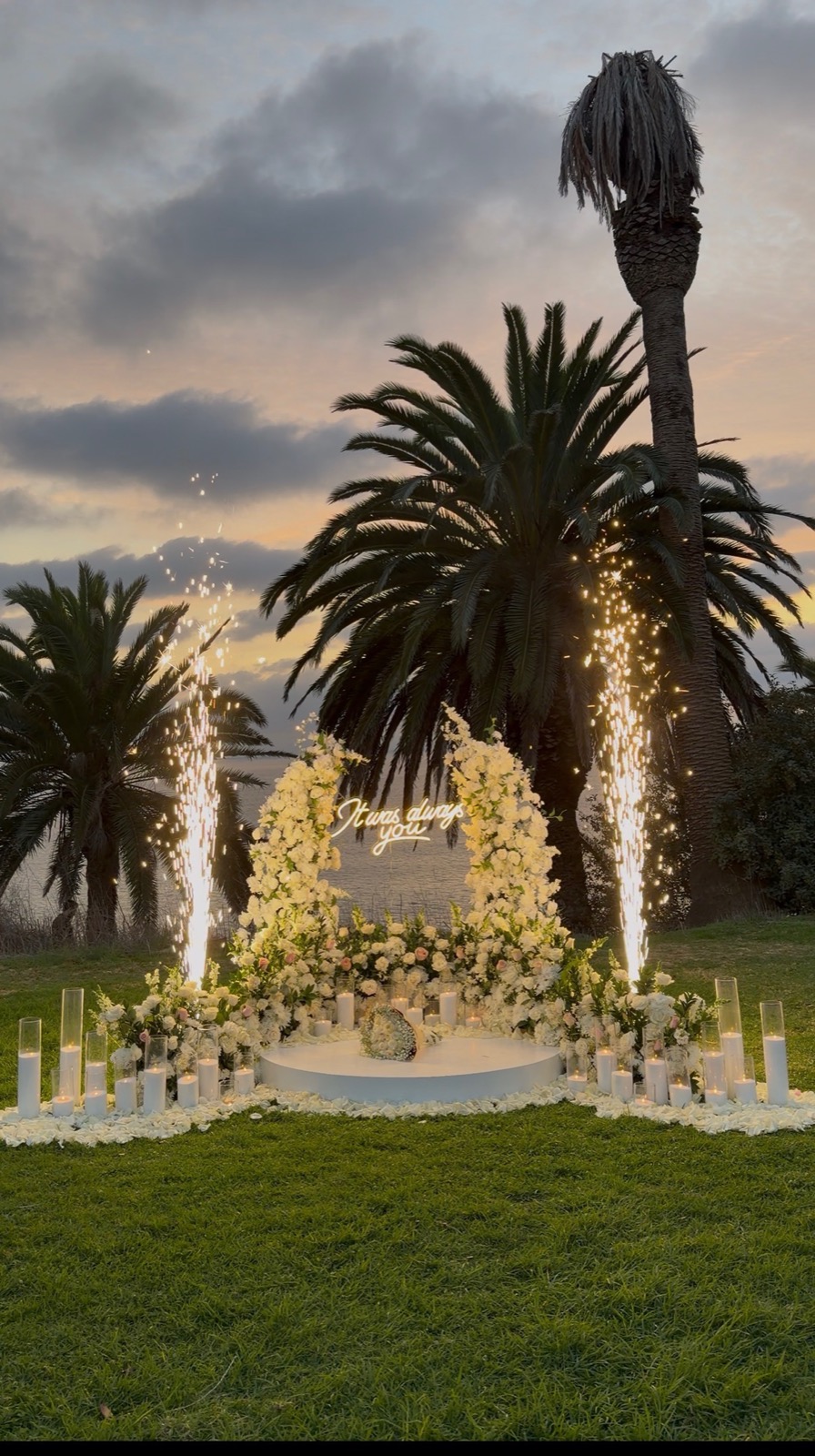 White arch with sparks